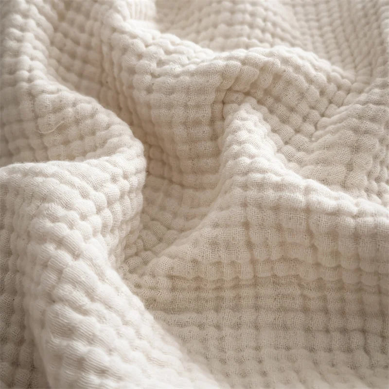 Plaid NAYA Rose – 100 % Coton 4 Épaisseurs à Franges