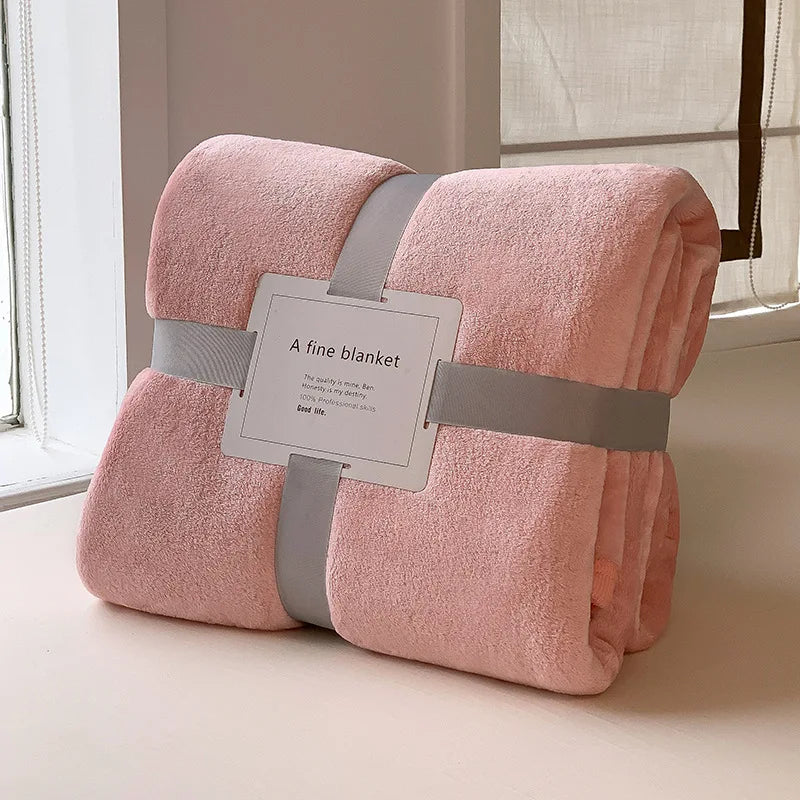 Plaid SÉLIA Rose – Flanelle Douce et Légère