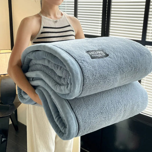Plaid ELLA Bleu – Polaire Douce et Moelleuse Unie