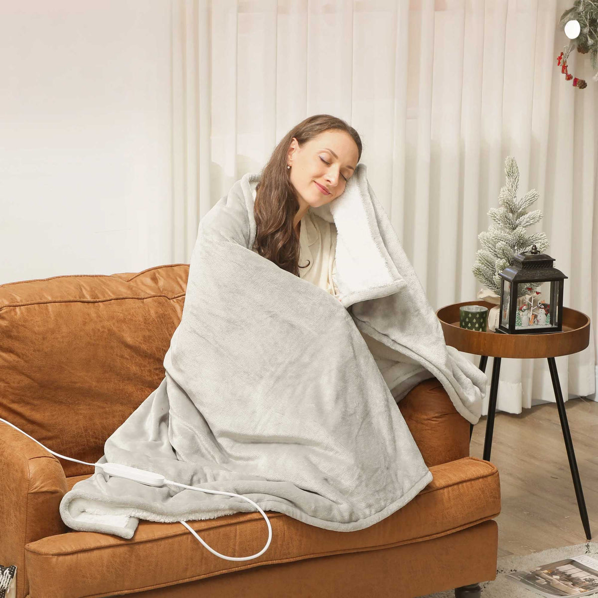 Plaid Chauffant NORDEN Gris – Température Réglable