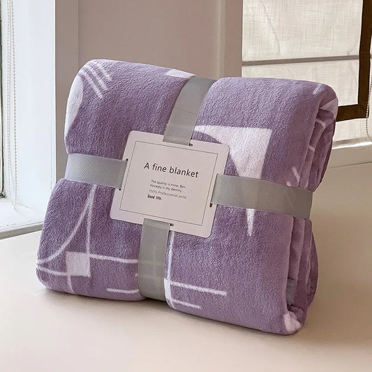 Plaid SÉLIA Mauve – Flanelle Douce et Légère