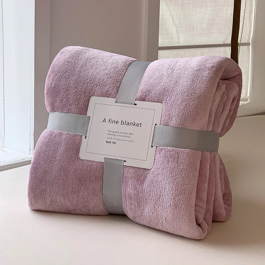 Plaid SÉLIA Lilas – Flanelle Douce et Légère