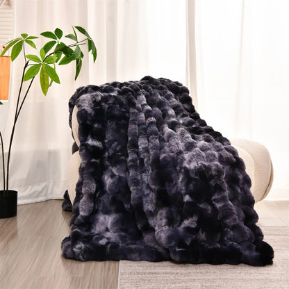 Plaid NUVÉA Fumé – Fausse Fourrure Moelleuse Double Face