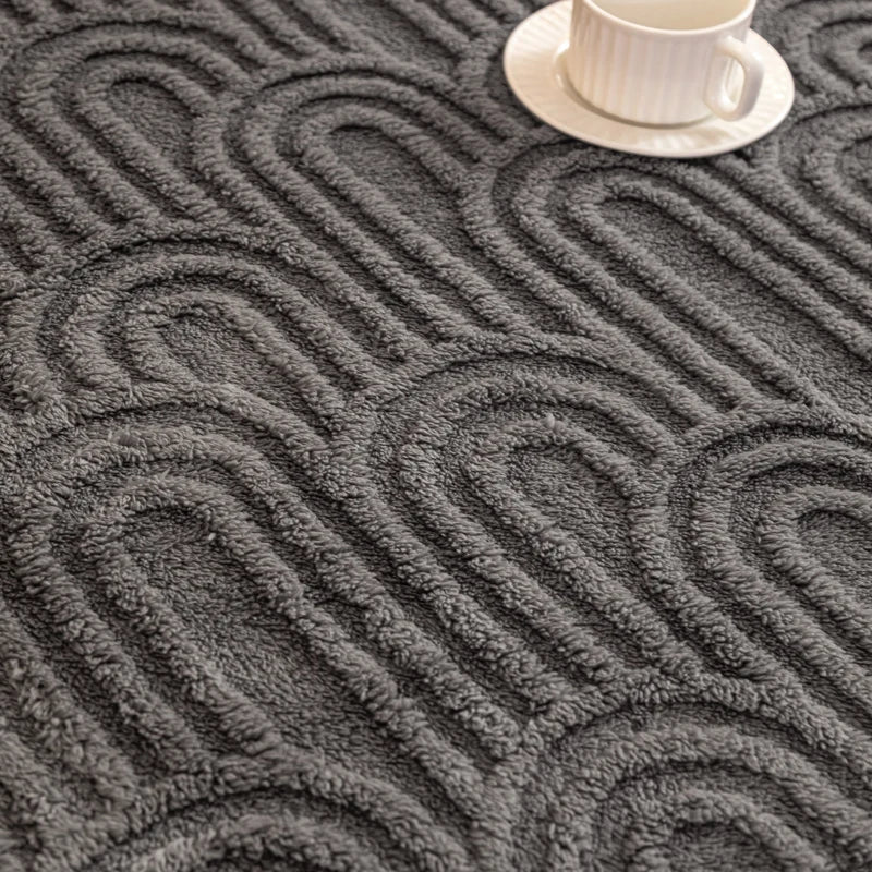 Plaid MILO Gris – Polaire Douce à Motif Jacquard en Relief