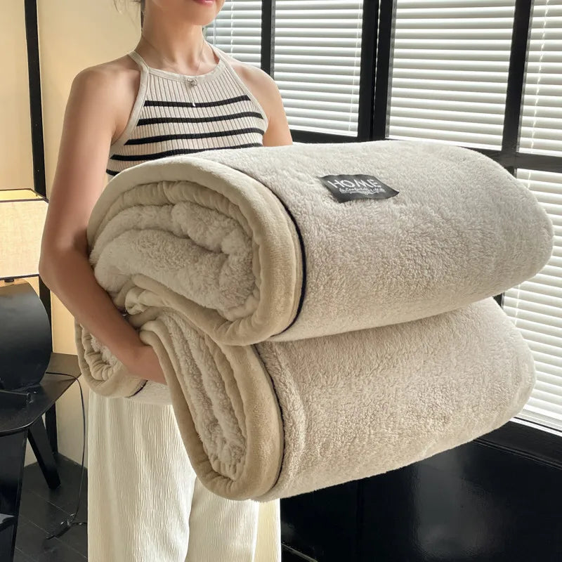 Plaid ELLA Beige – Polaire Douce et Moelleuse Unie