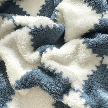 Plaid AVA Bleu – Polaire Douce à Carreaux
