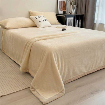 Plaid LOU Vanille – Velours Doux et Chaud Uni