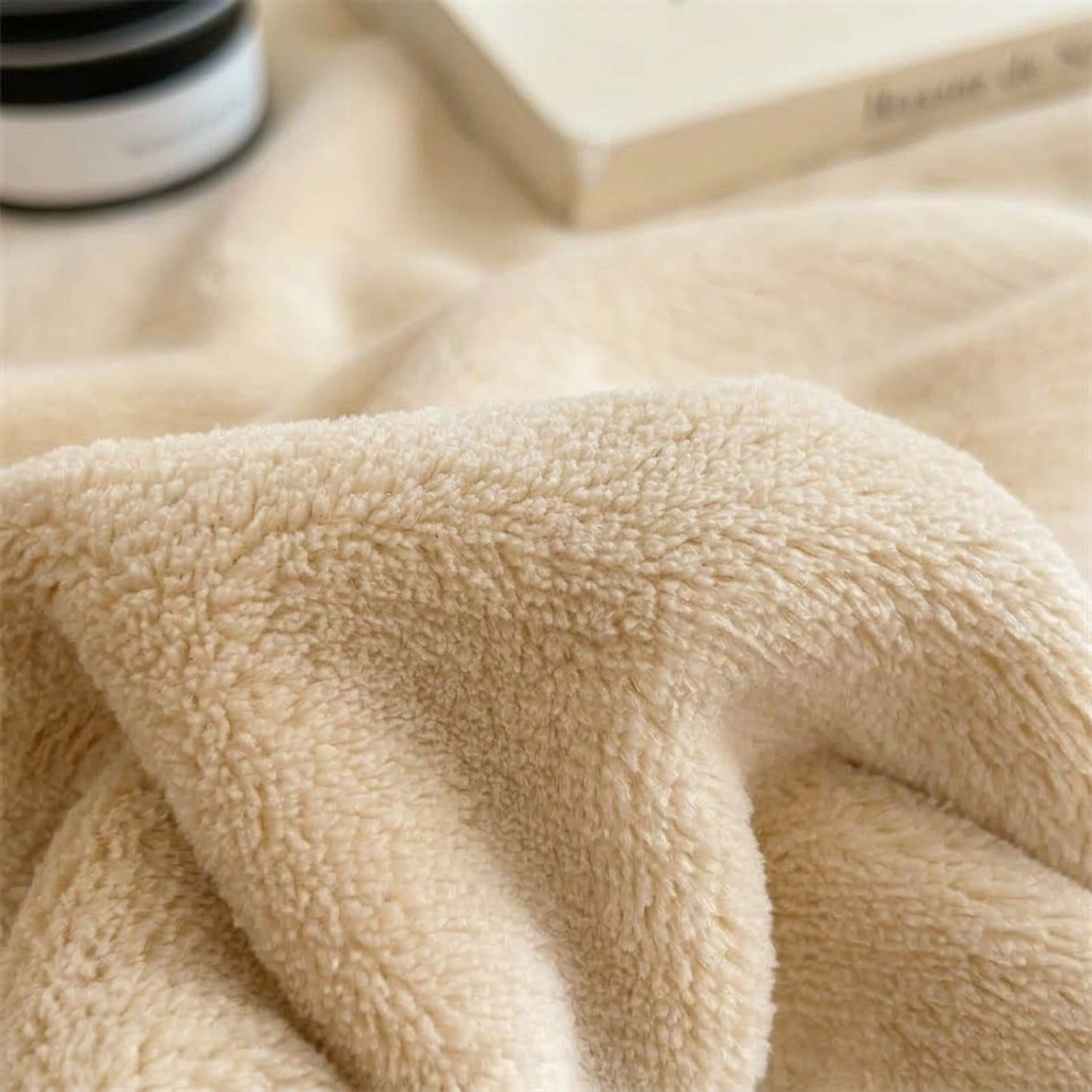 Plaid LOU Vanille – Velours Doux et Chaud Uni