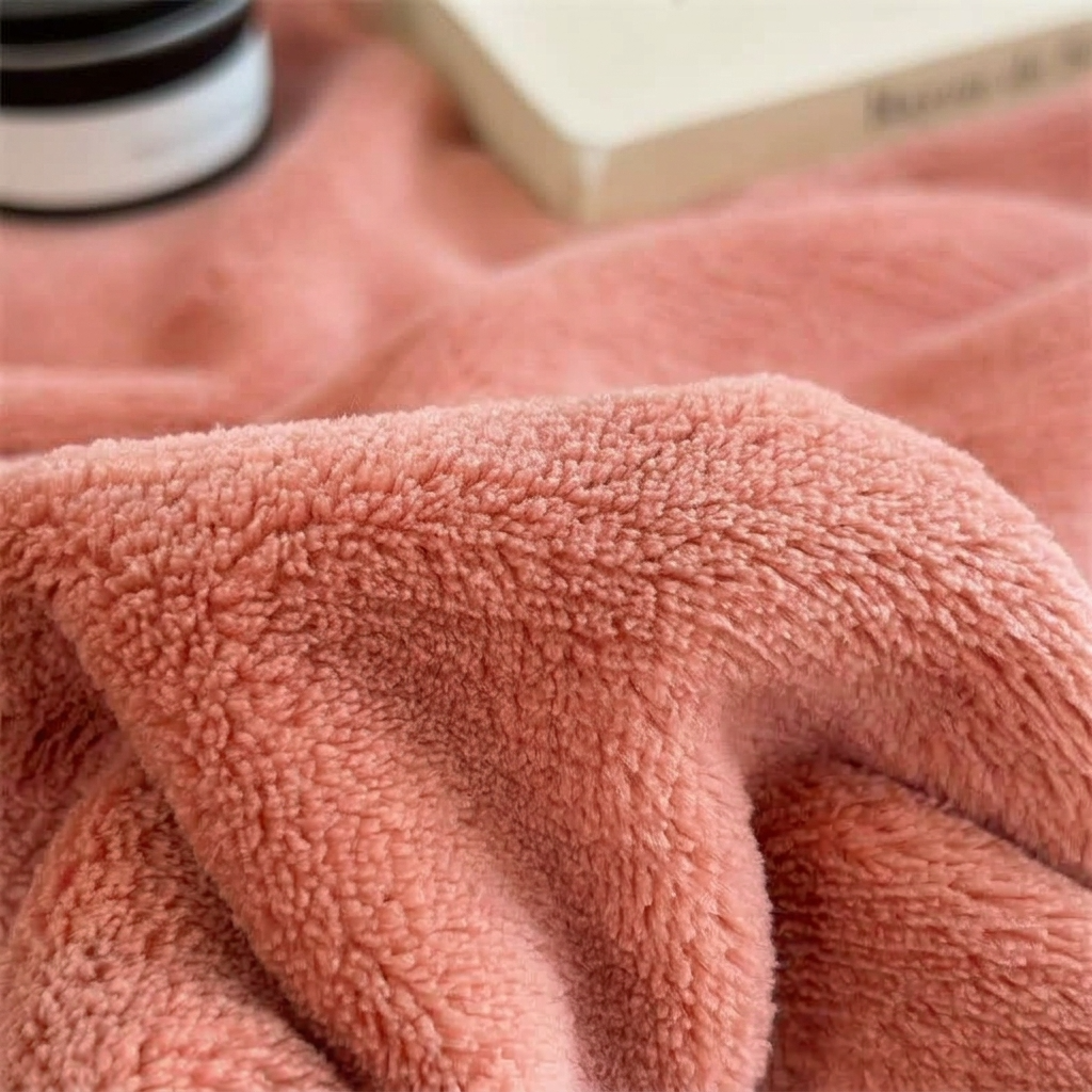 Plaid LOU Corail – Velours Doux et Chaud Uni