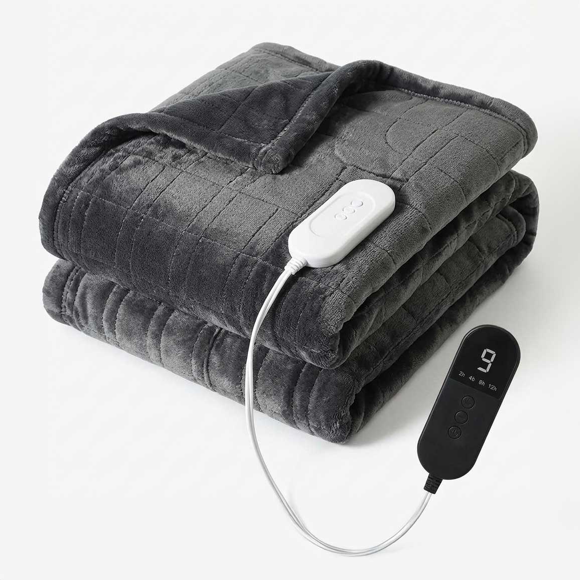 Plaid Chauffant KAÏRO Noir – 9 Niveaux de Chaleur