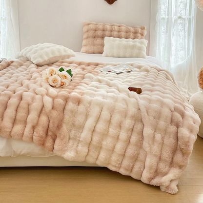 Plaid NUVÉA Crème – Fausse Fourrure Moelleuse Double Face
