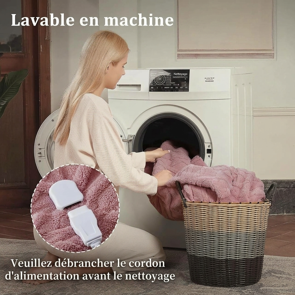 Plaid Chauffant NORKA Rose – Sherpa à 6 Niveaux de Chaleur
