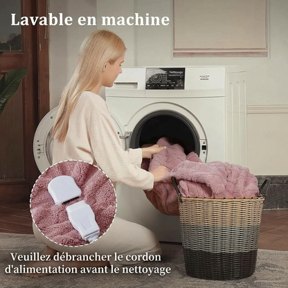 Plaid Chauffant NORKA Rose – Sherpa à 6 Niveaux de Chaleur