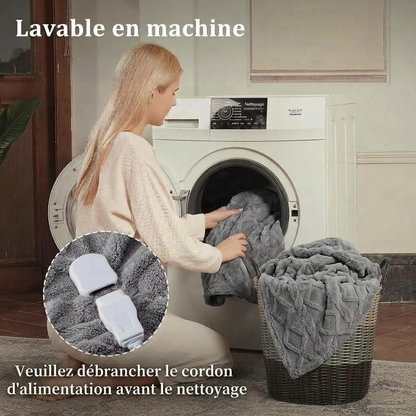 Plaid Chauffant NORKA Gris – Sherpa à 6 Niveaux de Chaleur