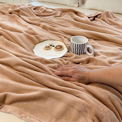 Plaid SÉLIA Cannelle – Flanelle Douce et Légère