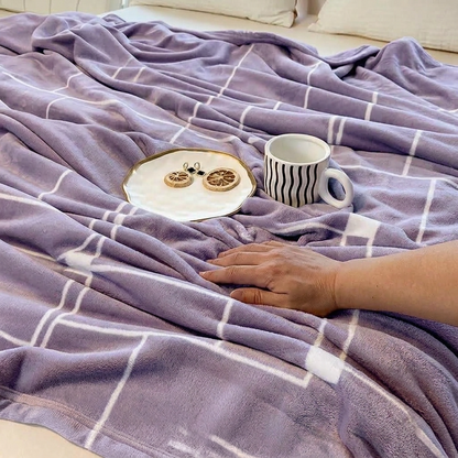 Plaid SÉLIA Mauve – Flanelle Douce et Légère