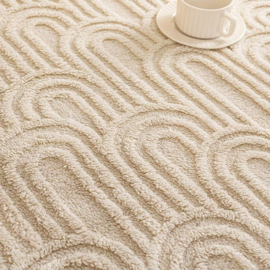 Plaid MILO Écru – Polaire Douce à Motif Jacquard en Relief