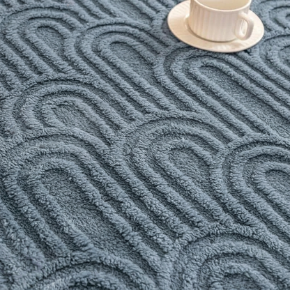 Plaid MILO Bleu – Polaire Douce à Motif Jacquard en Relief