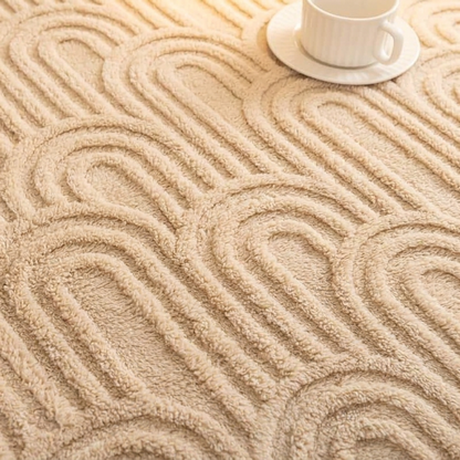 Plaid MILO Beige – Polaire Douce à Motif Jacquard en Relief