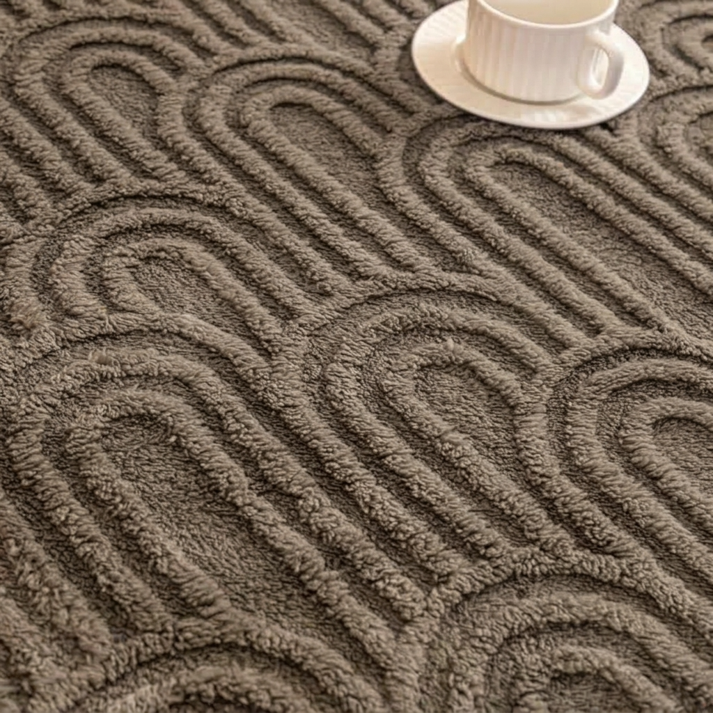 Plaid MILO Marron – Polaire Douce à Motif Jacquard en Relief