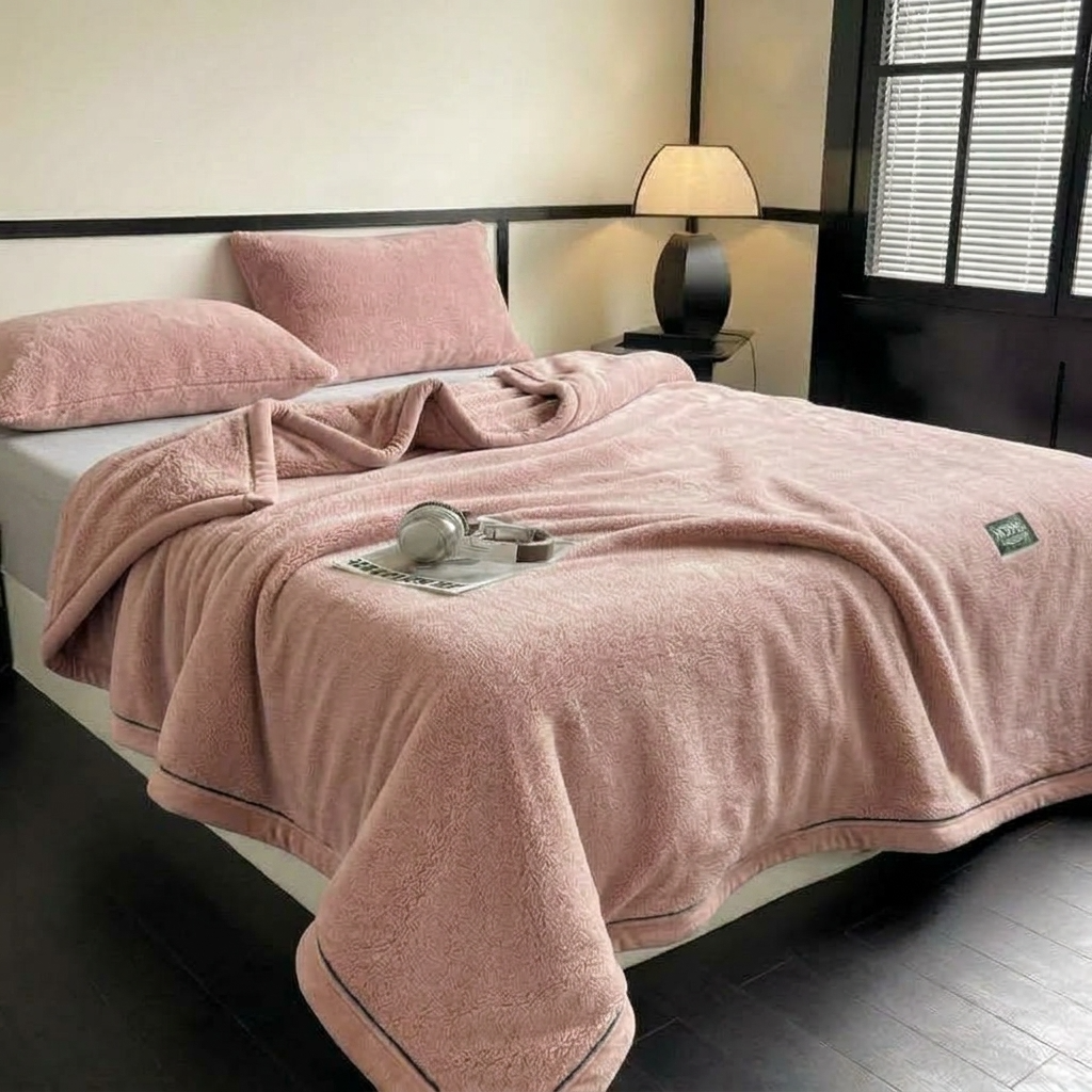 Plaid ELLA Rose – Polaire Douce et Moelleuse Unie
