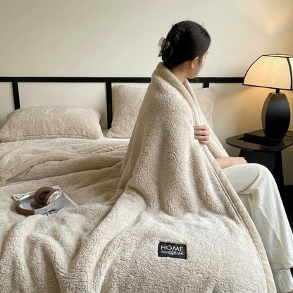 Plaid ELLA Beige – Polaire Douce et Moelleuse Unie