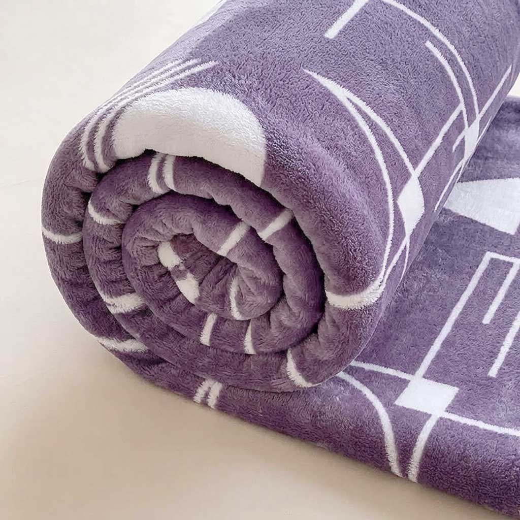 Plaid SÉLIA Mauve – Flanelle Douce et Légère