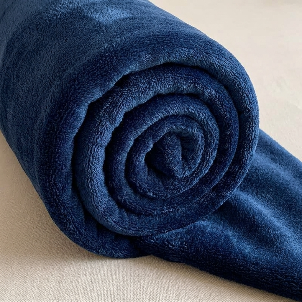Plaid SÉLIA Marine – Flanelle Douce et Légère