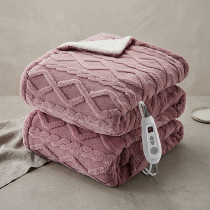 Plaid Chauffant NORKA Rose – Sherpa à 6 Niveaux de Chaleur