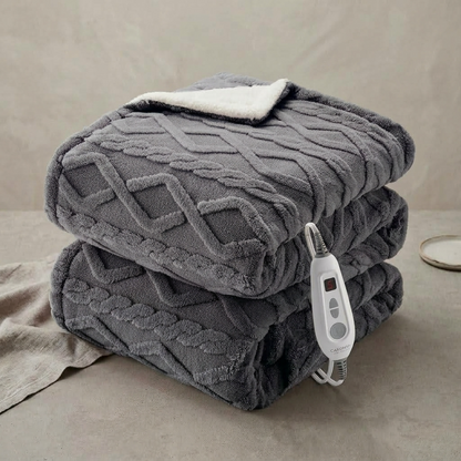 Plaid Chauffant NORKA Gris – Sherpa à 6 Niveaux de Chaleur