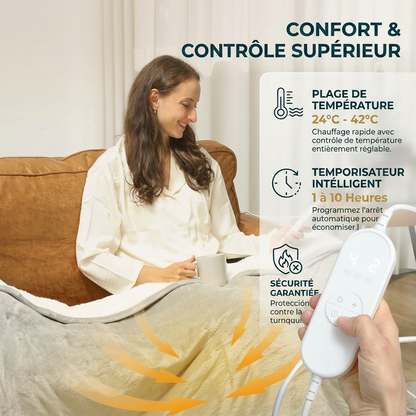 Plaid Chauffant NORDEN Gris – Température Réglable