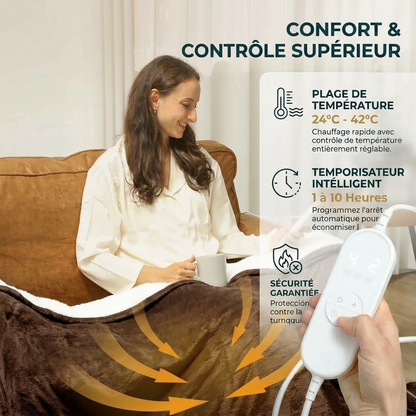 Plaid Chauffant NORDEN Marron – Température Réglable