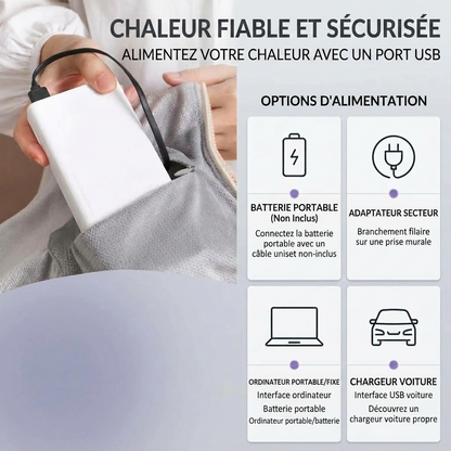 Plaid Chauffant NELYS beige - Portable à 3 Niveaux de Température