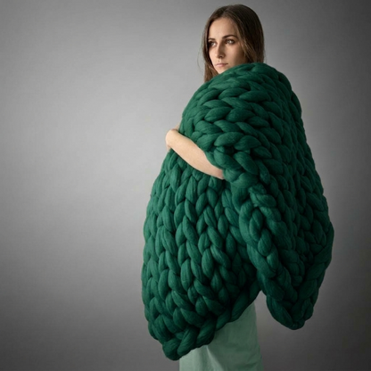 Plaid SOVEN Sapin – 100 % Coton à Grosse Maille