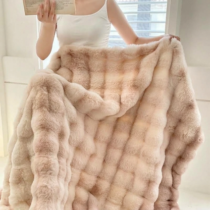 Plaid NUVÉA Crème – Fausse Fourrure Moelleuse Double Face