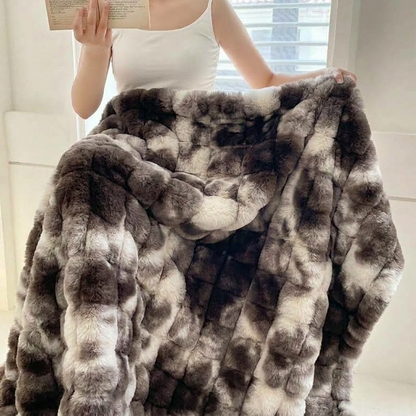 Plaid NUVÉA Marbré – Fausse Fourrure Moelleuse Double Face