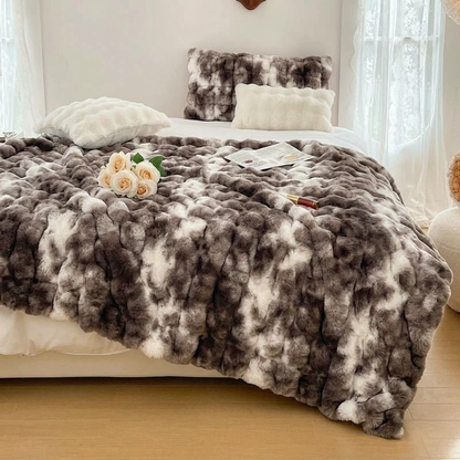 Plaid NUVÉA Marbré – Fausse Fourrure Moelleuse Double Face