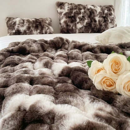 Plaid NUVÉA Marbré – Fausse Fourrure Moelleuse Double Face