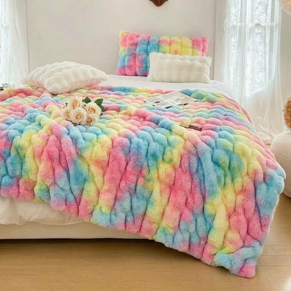 Plaid NUVÉA Pastel – Fausse Fourrure Moelleuse Double Face