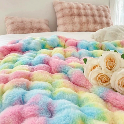 Plaid NUVÉA Pastel – Fausse Fourrure Moelleuse Double Face