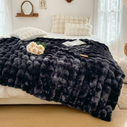 Plaid NUVÉA Fumé – Fausse Fourrure Moelleuse Double Face