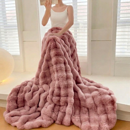 Plaid NUVÉA Rose – Fausse Fourrure Moelleuse Double Face