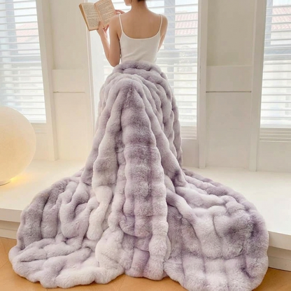Plaid NUVÉA Lilas – Fausse Fourrure Moelleuse Double Face