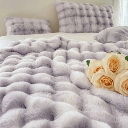 Plaid NUVÉA Lilas – Fausse Fourrure Moelleuse Double Face