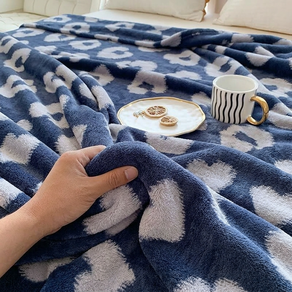Plaid SÉLIA Orage – Flanelle Douce et Légère